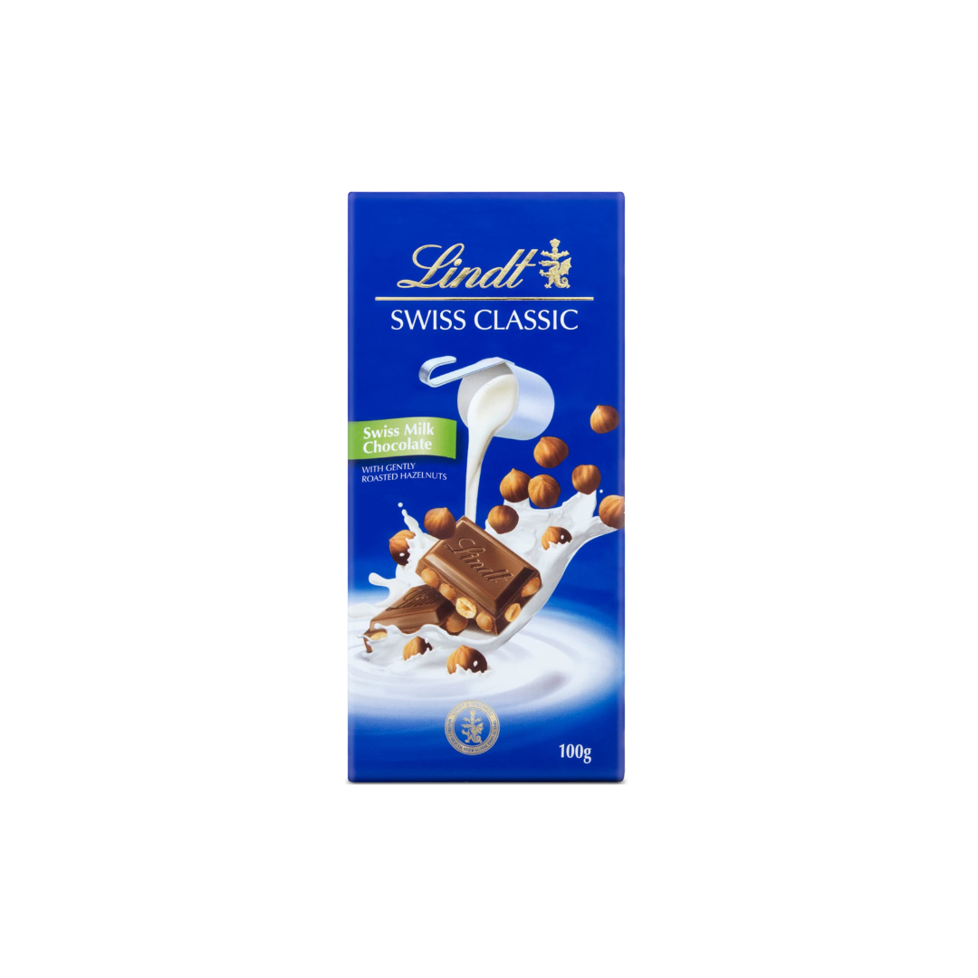 Lindt Swiss Classic Hazelnut Milk Chocolate 100g