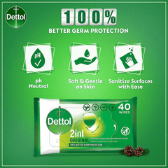 Dettol Original Antibacterial Skin and Surface Wipes 10s