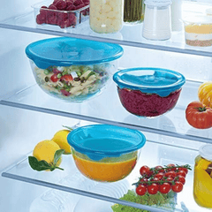 Pyrex 2.3L Liter Bowl With Lid from Borosilicate Glass Stain Resistant - 180P000
