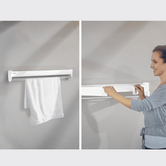 Leifheit 83100 Telegant 81 Wall Mount Retractable Plastic Clothes Drying Rack