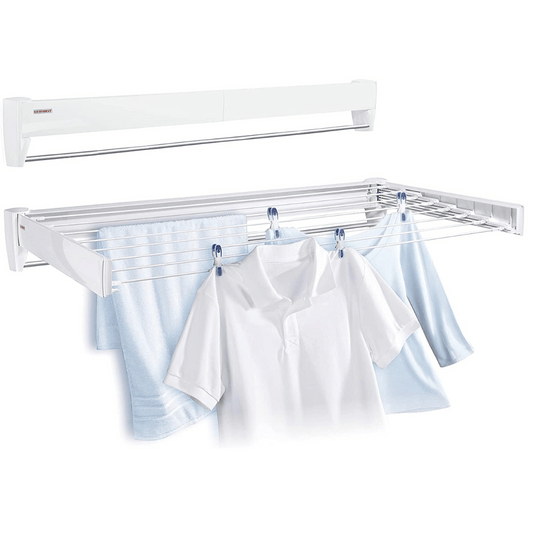 Leifheit 83100 Telegant 81 Wall Mount Retractable Plastic Clothes Drying Rack