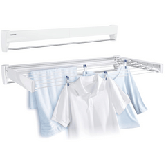 Leifheit 83100 Telegant 81 Wall Mount Retractable Plastic Clothes Drying Rack