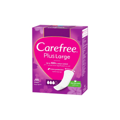 Carefree Plus Large Panty Liners Aloe Vera, 48's