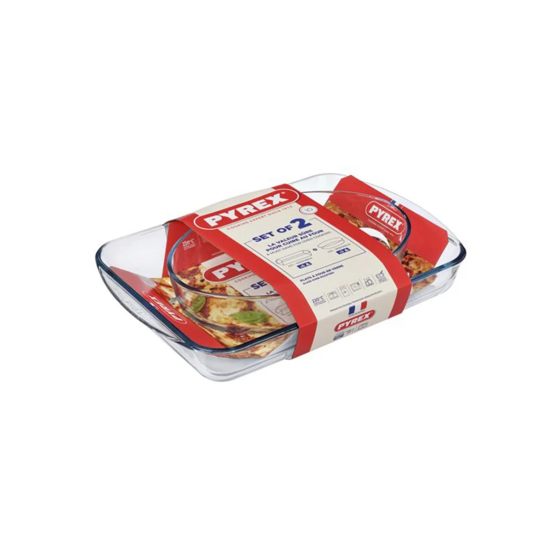Pyrex Glass Oven Dish Set x2 913S604