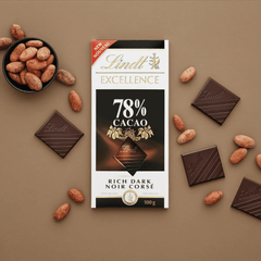 Lindt Excellence 78% Cocoa Dark Chocolate, 100g