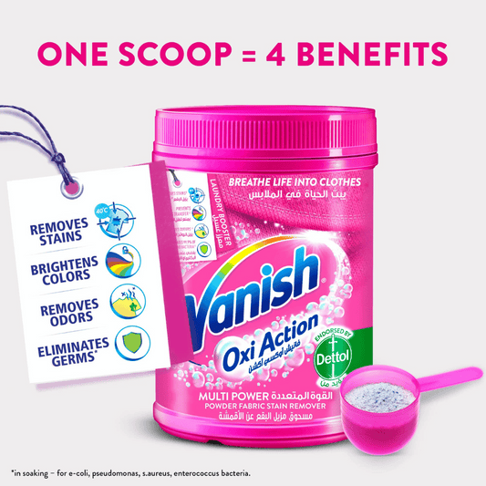 Vanish Oxi Action Stain Remover Powder Pink 500g, -20% OFF