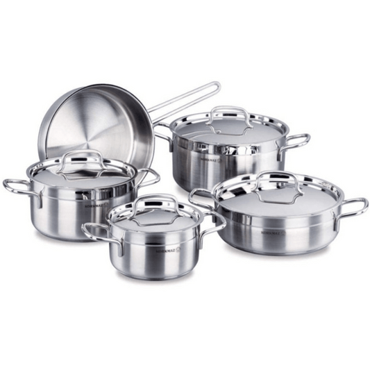 Korkmaz Alfa Set of 9 Stainless Steel Cookware, A1660