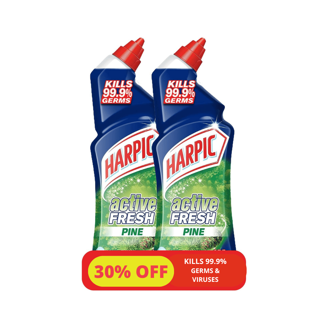 Harpic Toilet Cleaner Liquid Active Fresh Pine, Pack of 2, 750ml -30% OFF