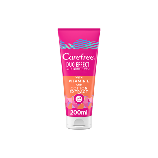 Carefree Duo Effect Intimate Wash Vitamin E & Cotton Extract, 200ml