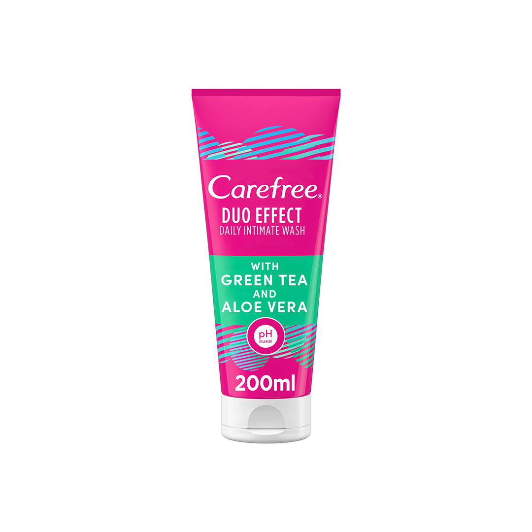 Carefree Daily Intimate Wash, Duo Effect Green Tea & Aloe Vera, 200ml