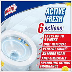 Harpic Toilet Cleaner Block Sparkling Citrus, Pack of 2 + 1 FREE