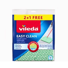 Vileda Floor Cloth Easy Clean Green +30% Microfiber, Pack of 2 +1 Free