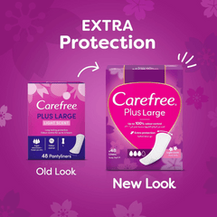 Carefree Plus Large Panty Liners Fresh Scent 48's, 33% OFF