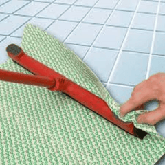 Vileda Floor Wiper Easy Fix 42 CM with a Stick, Cloth Fix Slot, High water Wiping Efficiency, Foam, 42 x 4 x 136 CM - Red