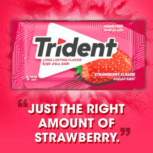 Trident Sugar Free Strawberry Gum 8g, 5 pcs