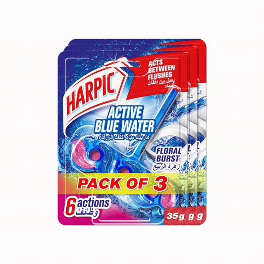 Harpic Toilet  Cleaner Block Floral Burst, Pack of 2 + 1 FREE
