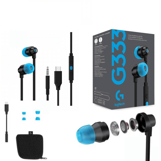 Logitech G333 Gaming Earphones - BLACK 3.5 MM