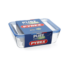 Pyrex Rectangular Roaster, Pure Glass including Lid, 1.5L 242A000