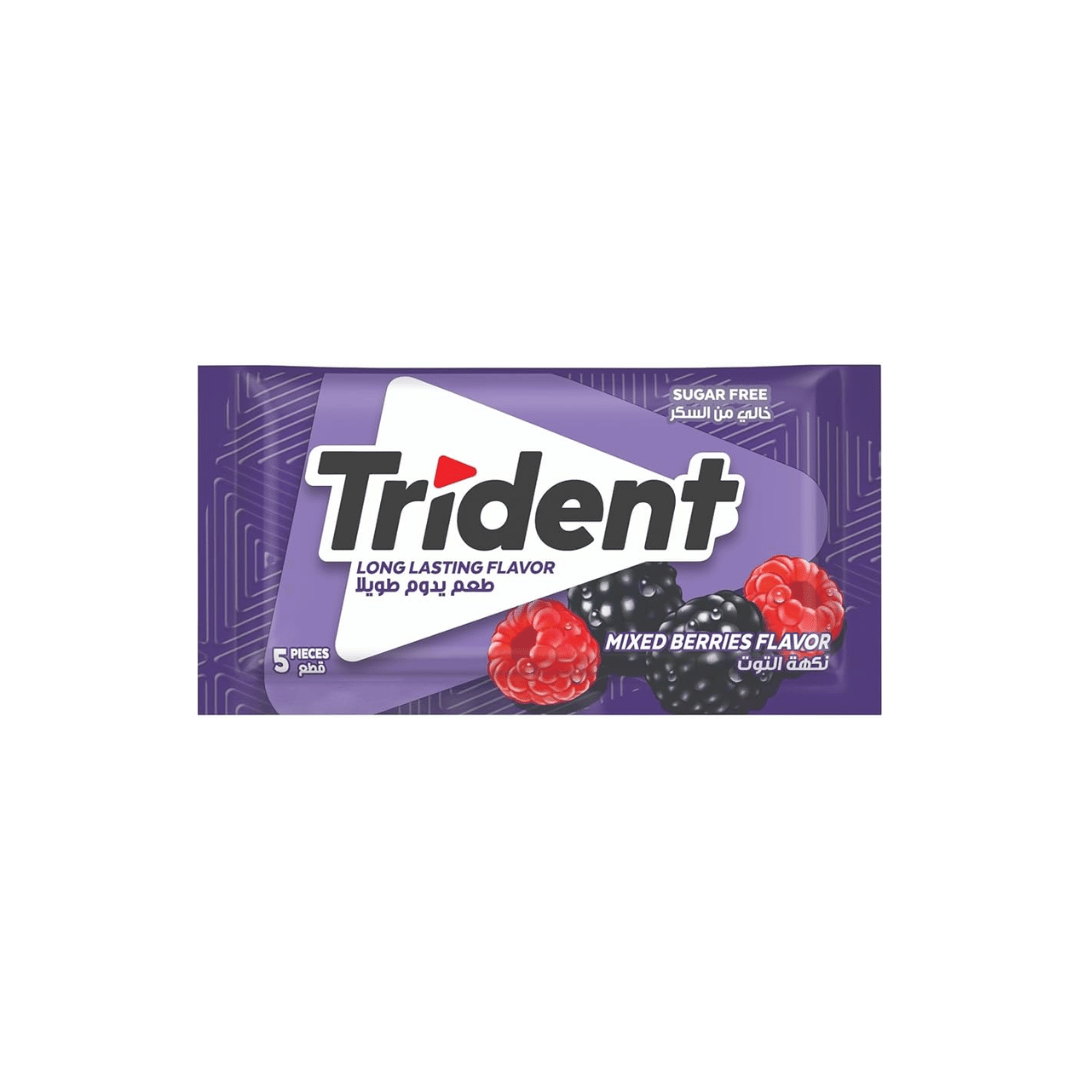 Trident Sugar Free Mixed Berries Gum 8g, 5 pcs