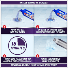 Harpic Powerful Drain Opener Gel For Bathroom, Basins, Toilet & Kitchen Drains, 1L