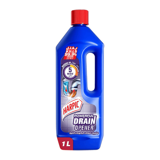 Harpic Powerful Drain Opener Gel For Bathroom, Basins, Toilet & Kitchen Drains, 1L
