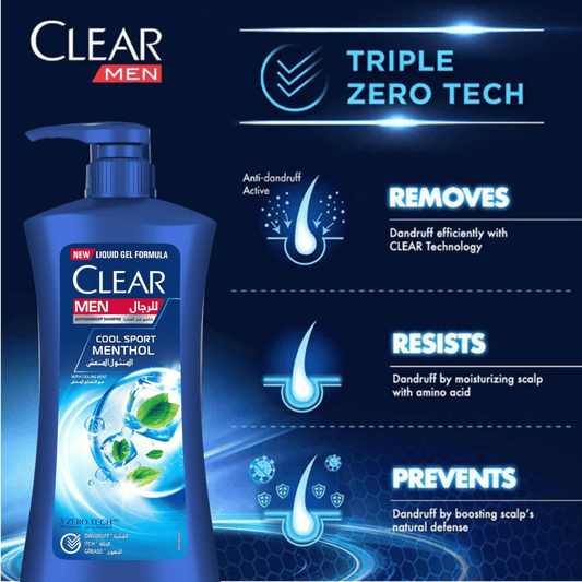 Clear Anti-Dandruff Men Shampoo Cool Sport Menthol, 900ml