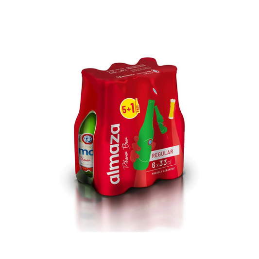 Almaza Beer Bottle 33cl, Pack of 5+1 Free