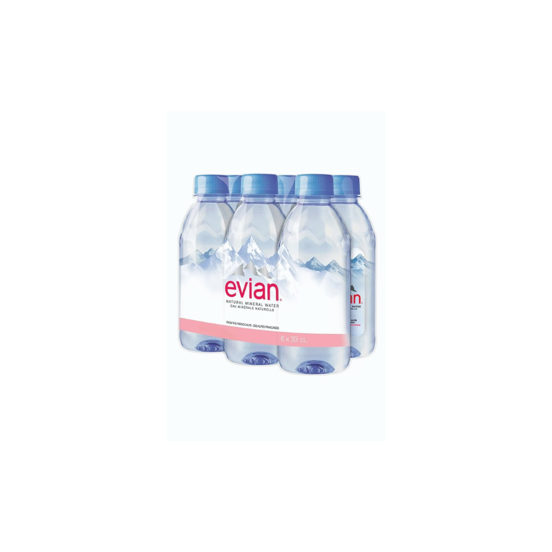 Evian Eau Minerale Prestige 33cl, Pack of 5 + 1 Free