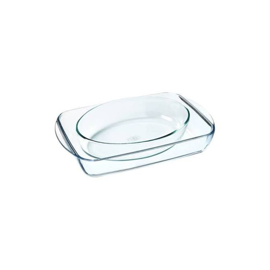 PYREX 913S605 Set of 2 Rectangular Roaster 234B + Oval Roaster 345B