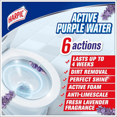 Harpic Toilet Cleaner Block Sparkling Lavender, Pack of 2 + 1 FREE