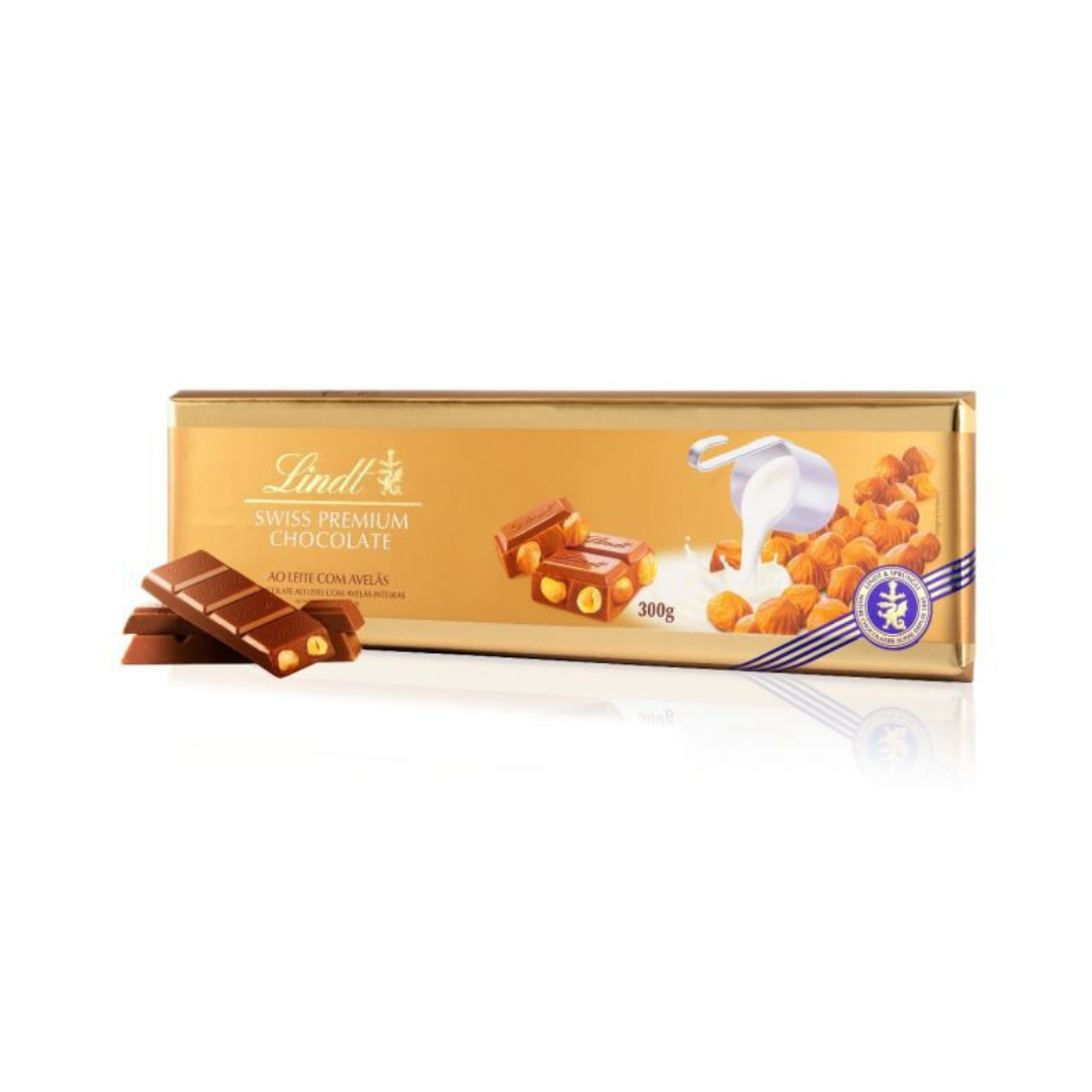 Lindt Swiss Classic Gold Milk Chocolate Hazelnut Tablet 300g