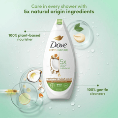 Dove Care By Nature Restoring Body Wash Coconut, 500ml