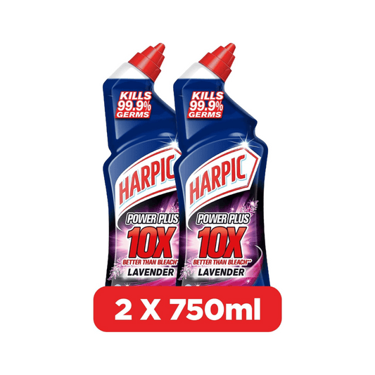 Harpic Power Plus Toilet Cleaner Fresh Lavender, 2x750ml, - 30% OFF