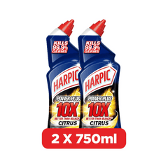 Harpic Power Plus Toilet Cleaner, Citrus Scent, 750ml x 2, -30% OFF