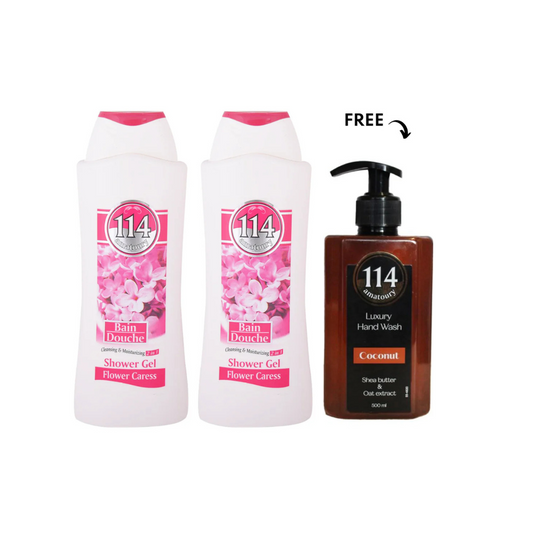 Amatoury Body Wash Flower Caress 2X650ml, Get Hand Wash 500ml Free