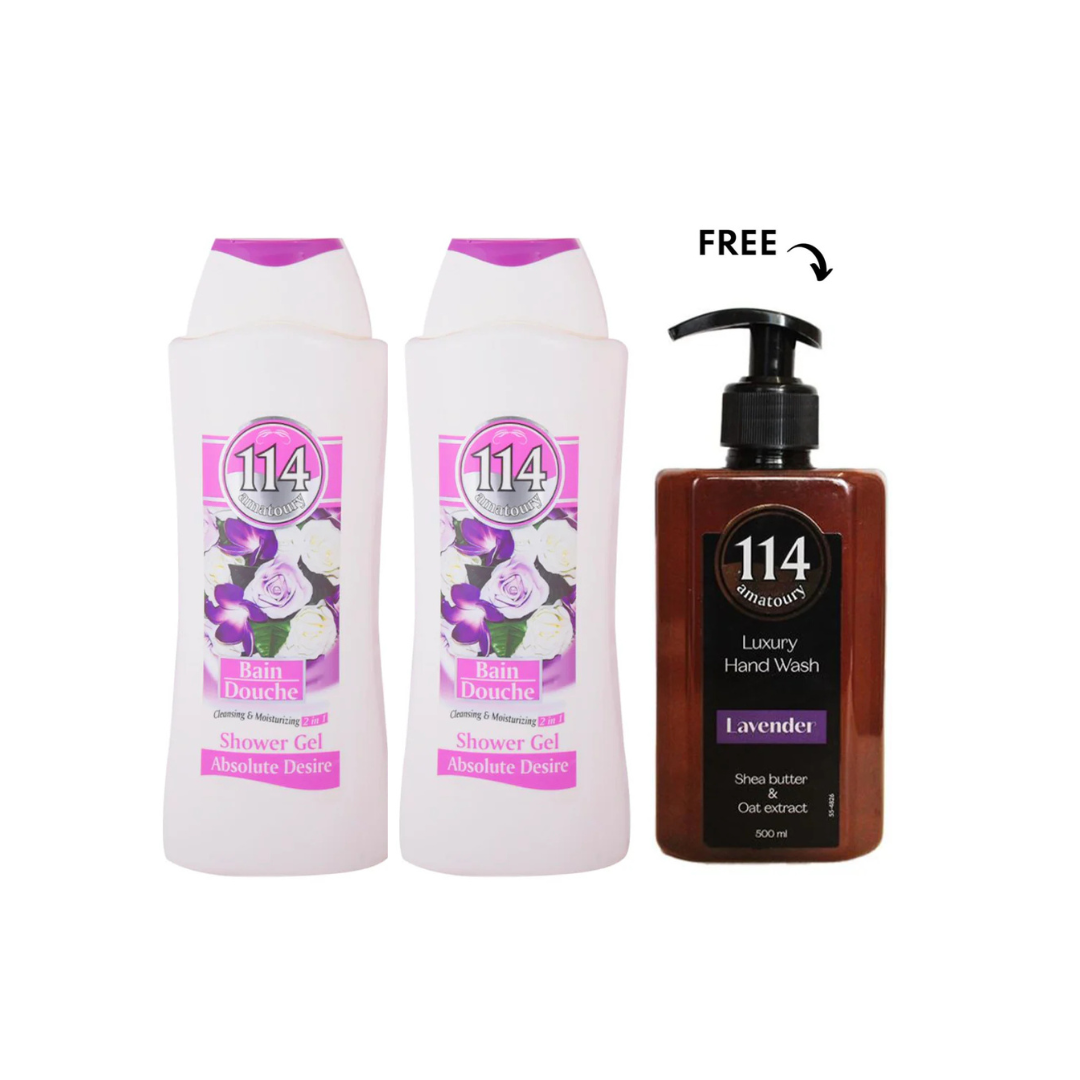 Amatoury Body Wash Absolute Desire 2X650ml, Get Hand Wash 500ml Free