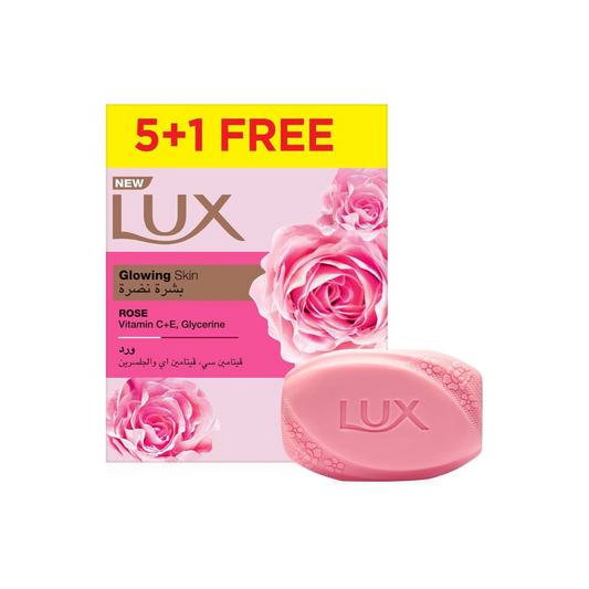 Lux Bar Soap Glowing Rose 75g, 5 + 1 Free