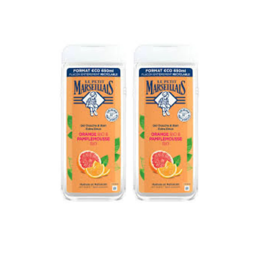 Le Petit Marseillais Shower Gel Orange & Pamplemousse Bio 650ml, 2 @ 20% OFF