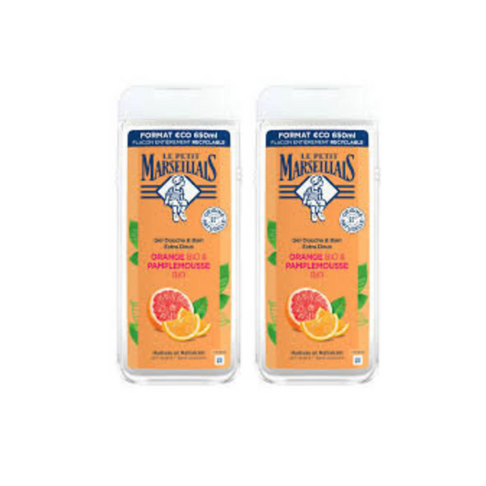 Le Petit Marseillais Shower Gel Orange & Pamplemousse Bio 650ml, 2 @ 20% OFF