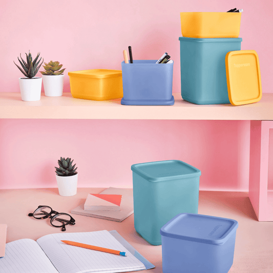 Tupperware Stacking Square Container  - 1L Blubr Mist - RT