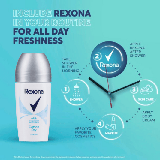 Rexona Women Cotton Dry Algodon Antiperspirant Roll-On 50ml