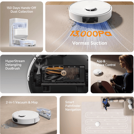 Dreame D20 Plus Robot Vacuum & Mop, Black