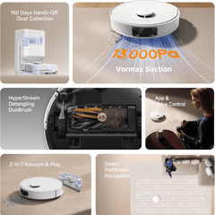 Dreame D20 Plus Robot Vacuum & Mop, White