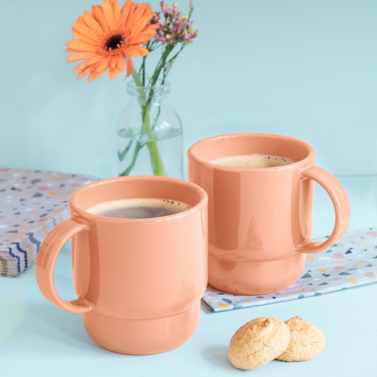 Tupperware Coffee Mug(2) 250ml Juicy Peach