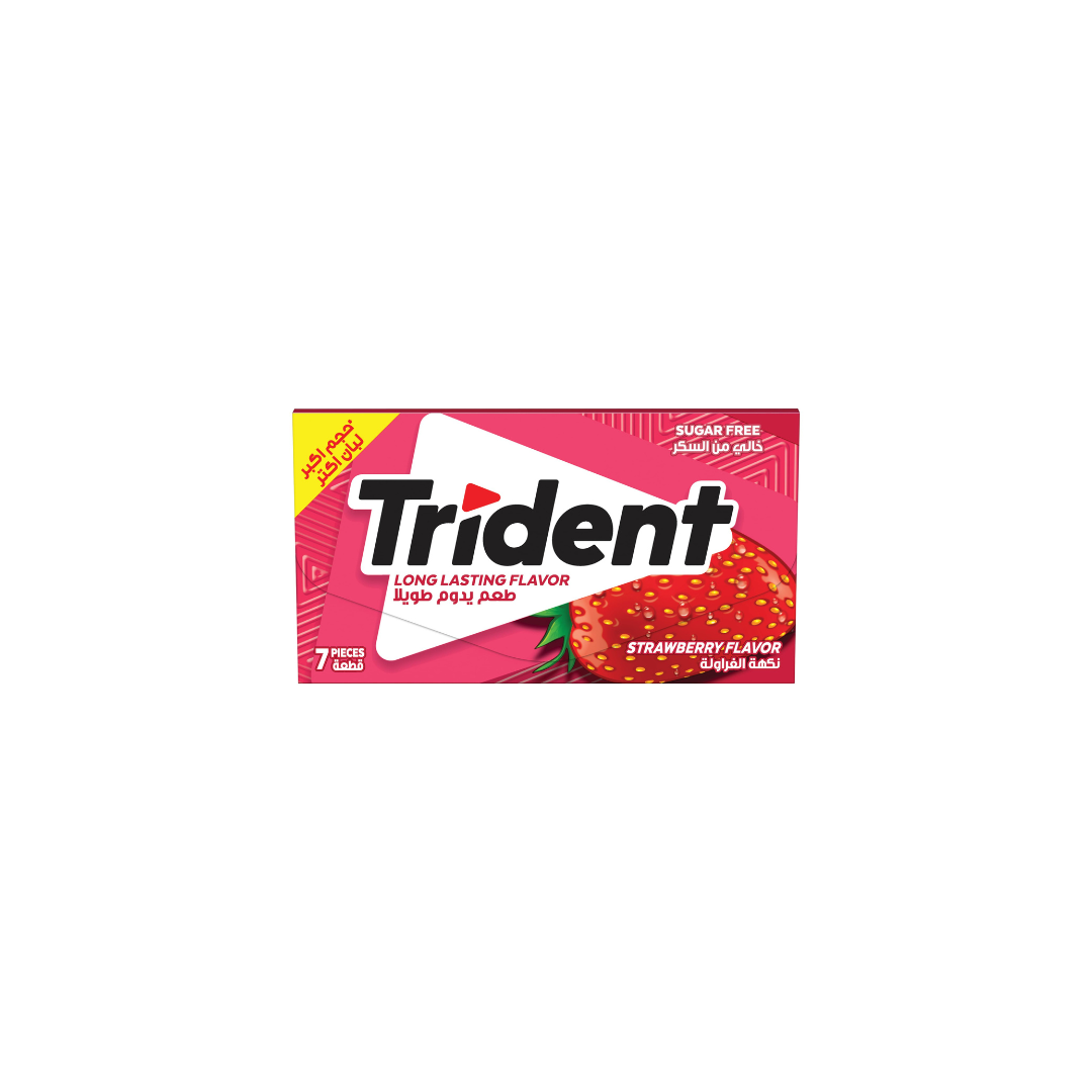 Trident Sugar Free Strawberry Gum 13.5g, 7 pcs