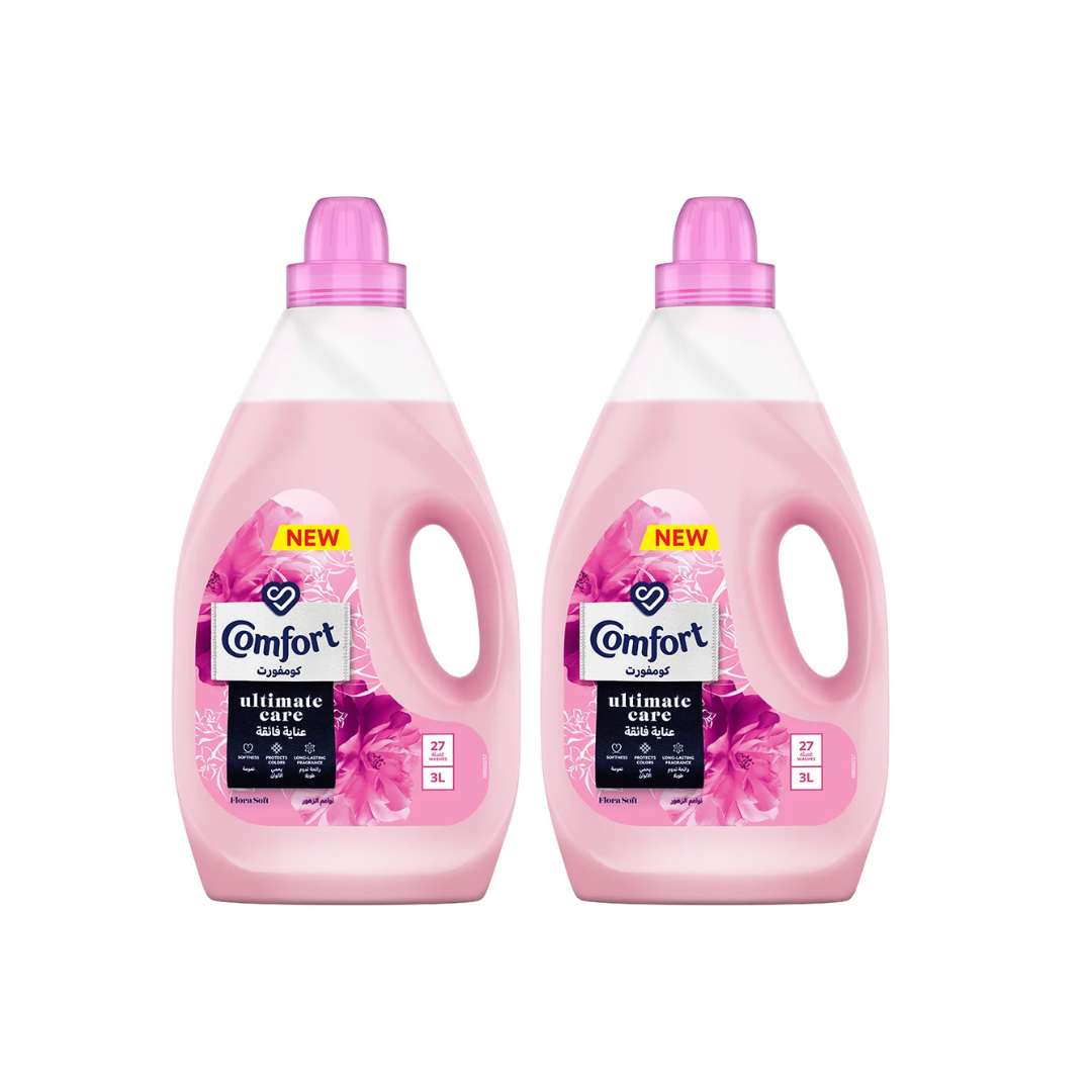 Comfort Fabric Softener Pink Flora Soft, Ultimate Care 3L, 2 @ 15% OFF