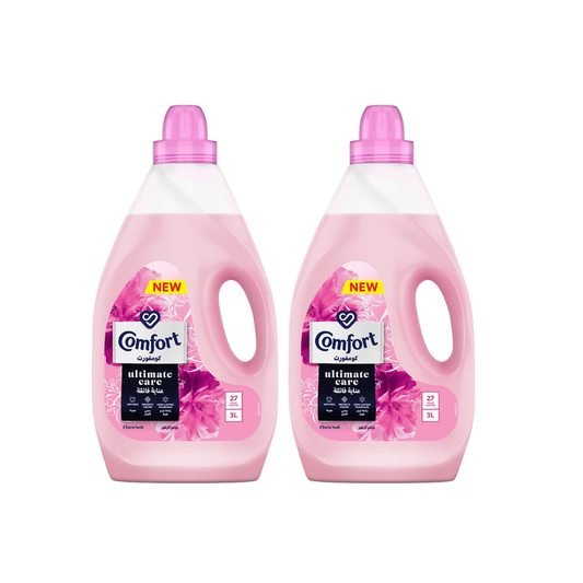 Comfort Fabric Softener Pink Flora Soft, Ultimate Care 3L, 2 @ 15% OFF