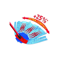 Vileda 3action Supermocio Floor Mop with a Stick, Versatile, Red Spot Eraser, Blue Microfibre, 3d Red Spots, 14 X 7 X 157 Cm