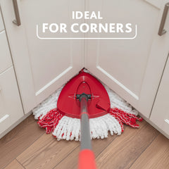 Vileda Turbo Rotating Mop Bucket Set with Foot Pedal |Telescopic Handle 85 – 123 cm | Floor mop with spinning wringer | Turbo 2in1 Microfibre Mop Head