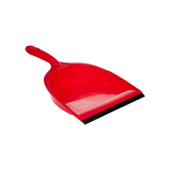 Vileda Dustpan and Brush Standard Set, Grooved Edge, Rubber Lip, Red, 33 x 23 x 8 cm